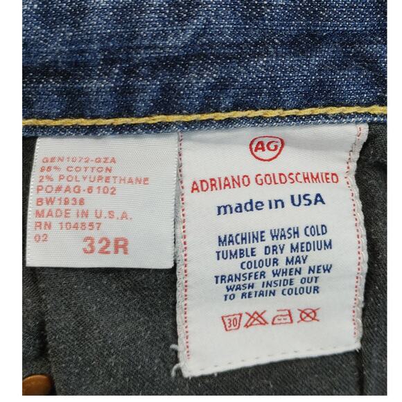 AG Adriano Goldschmied The Club Flare Leg Jeans Low Rise Blue Denim Womens 32R - Picture 4 of 8